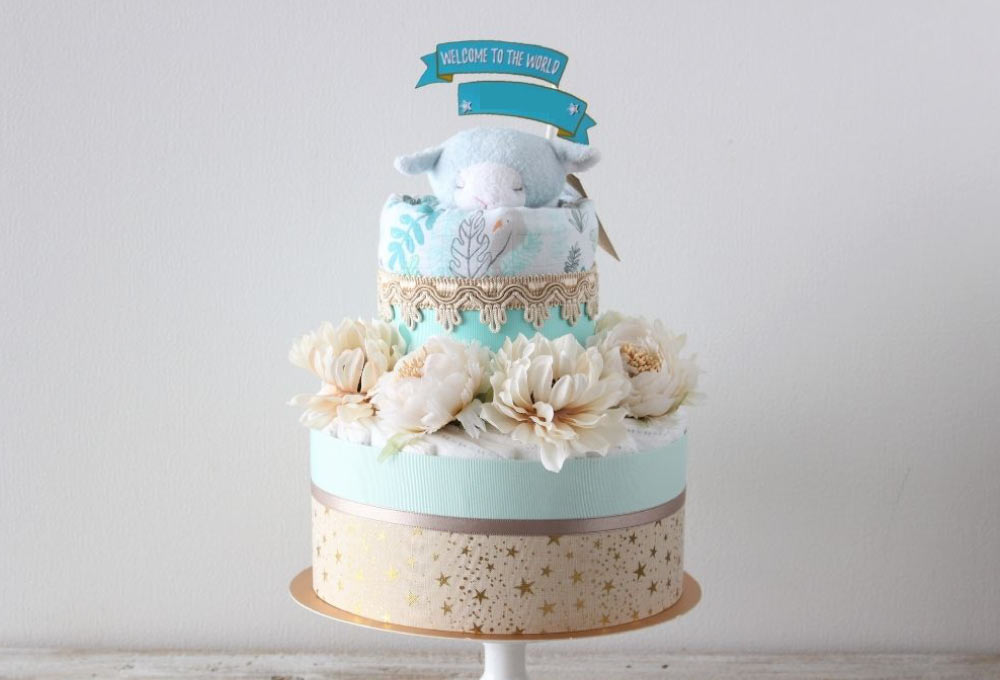 おむつケーキ ダイパーケーキ 神戸 大阪 出産祝いのプレゼントに おむつケーキやベビーシャワーのパーティアイテムを販売しているアトリエプラハルーザ