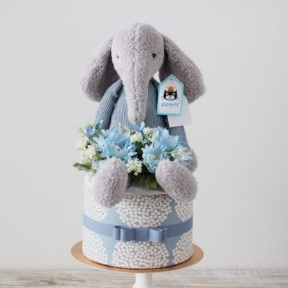 【おむつケーキ】ジェリーキャットの象のぬいぐるみ付き Jumble Elephant