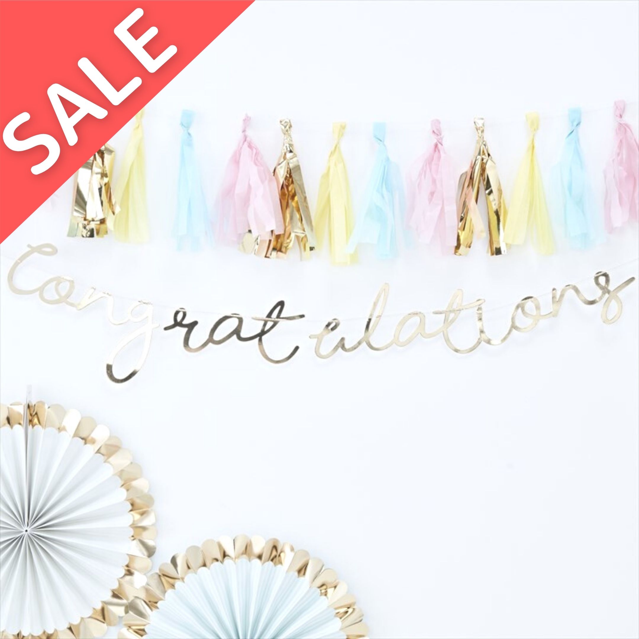 SALE【Ginger Ray】ゴールド CONGRATULATIONS バンティング（ガーランド）
