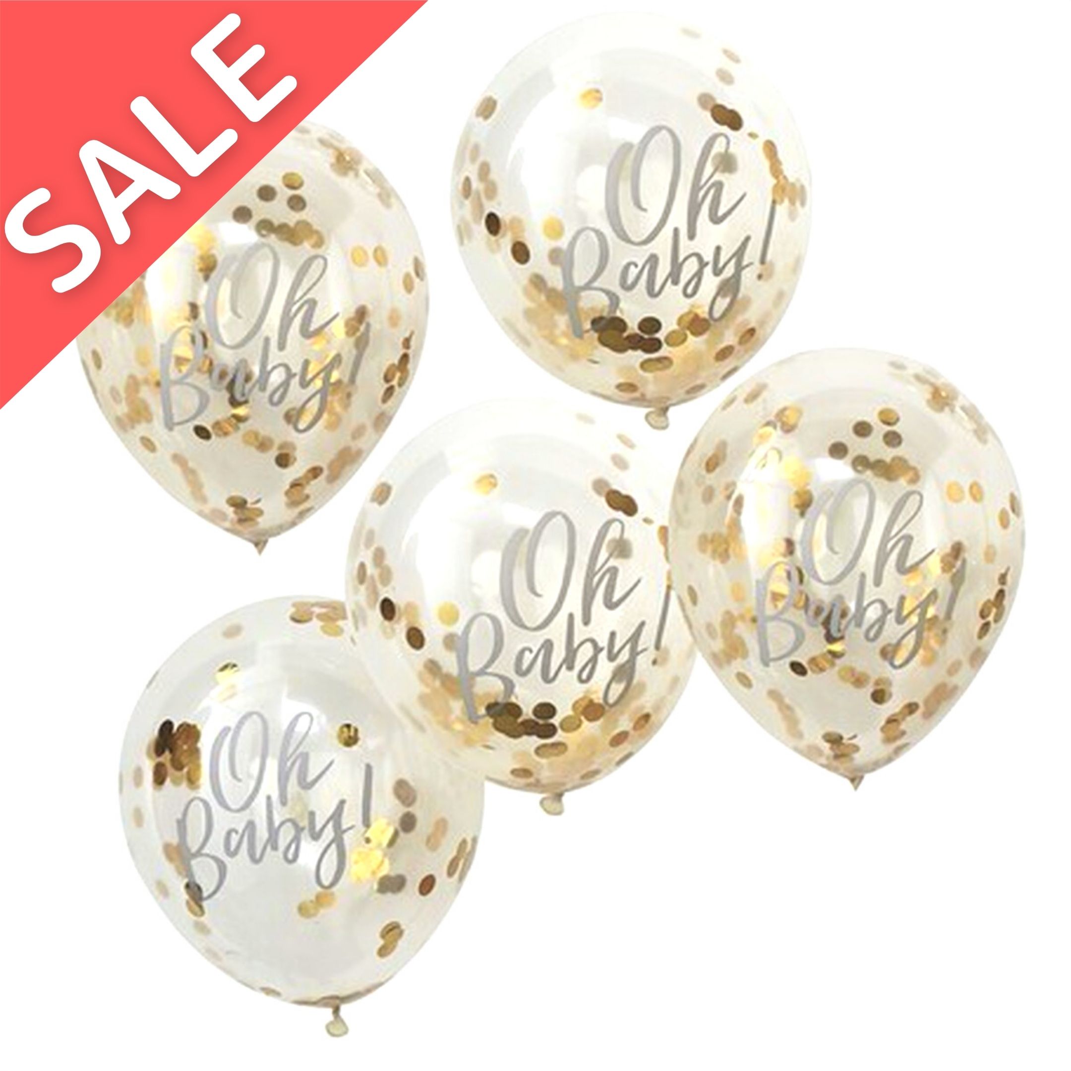 SALE【Ginger Ray】OH BABY! プリント ゴールドコンフェッティバルーン