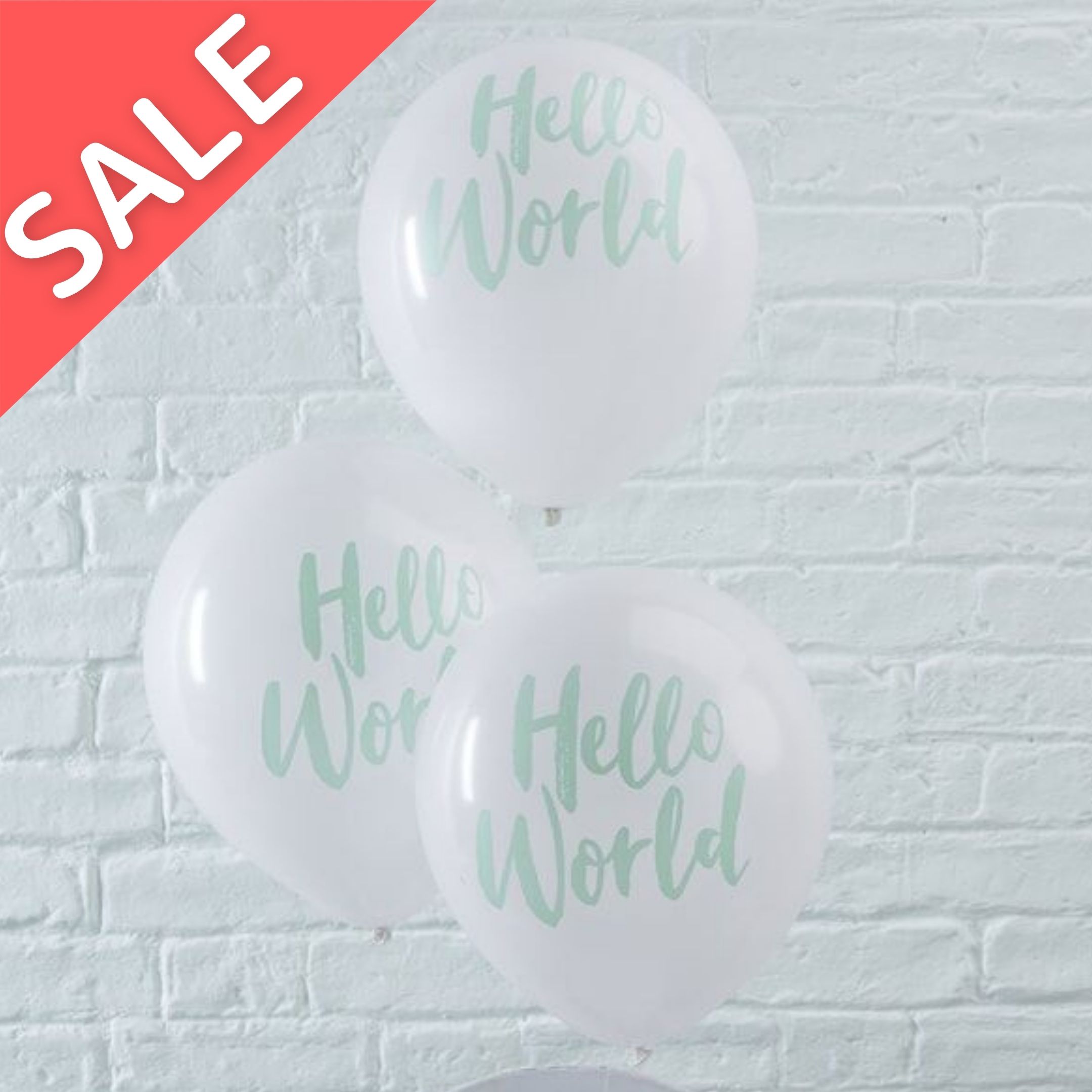 SALE【Ginger Ray】ミント HELLO WORLD バルーン