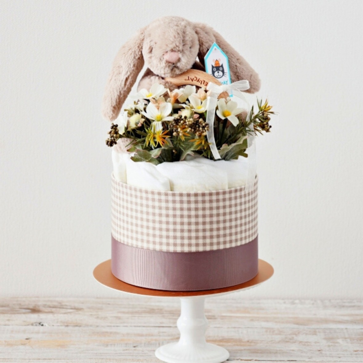 Bashful Beige Bunny Wooden Ring Toy